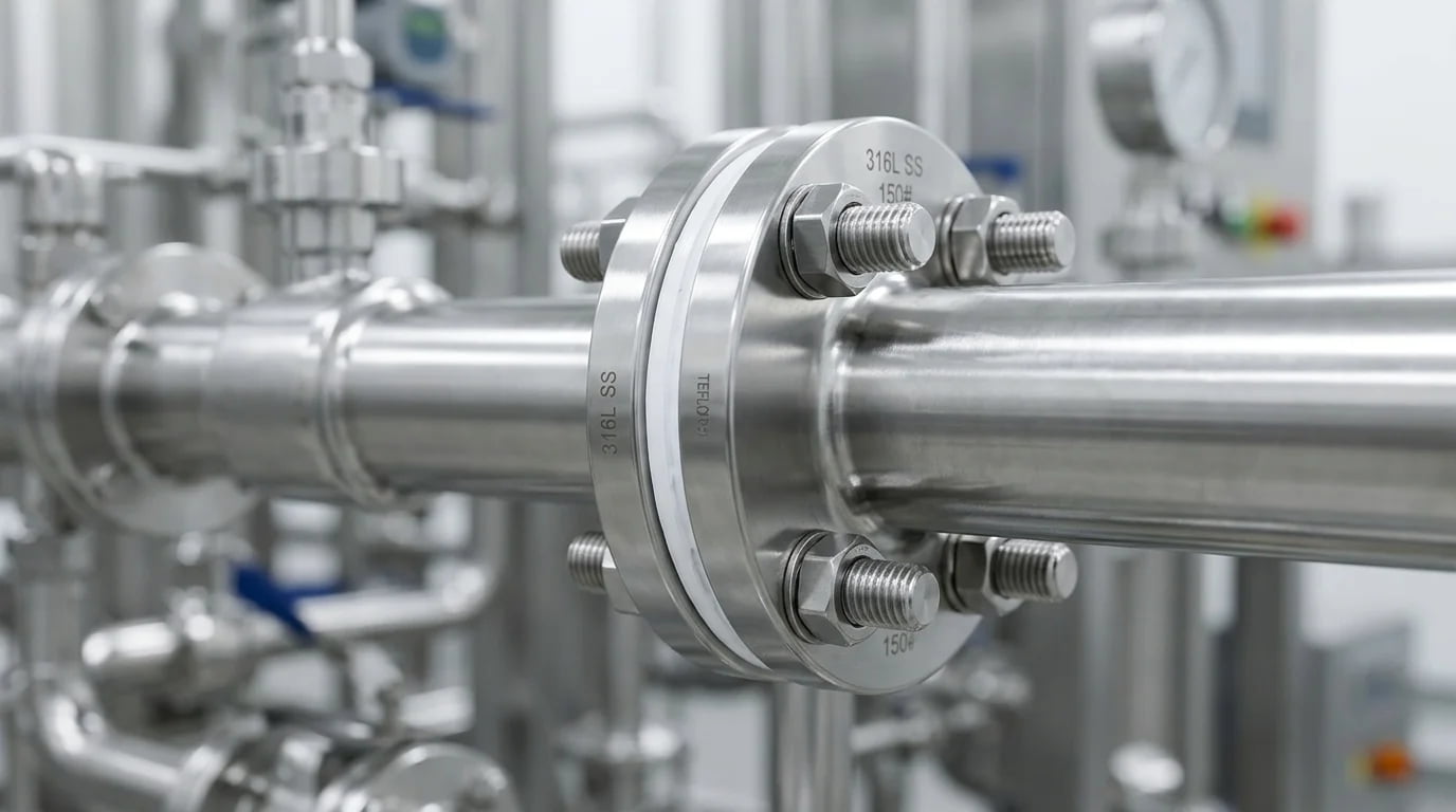 A dielectric union separating two different pipe materials